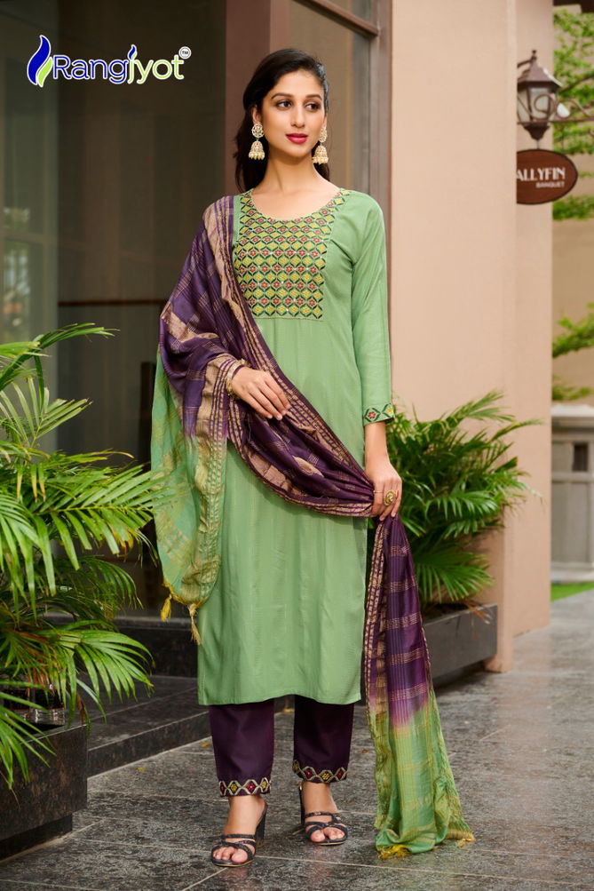 Rangjyot Anusha New Designer Exclusive Wear Fancy Kurti Pant With Dupatta Collection